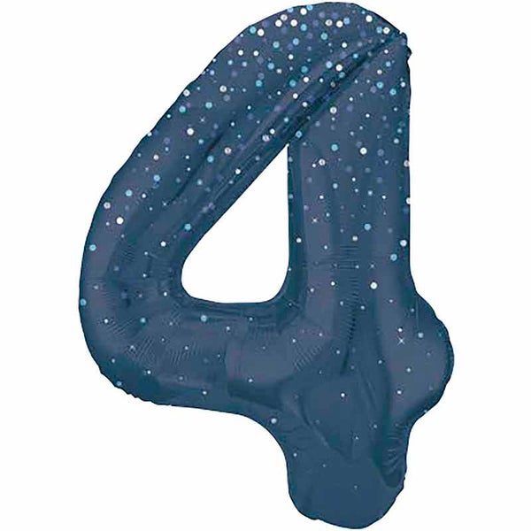 Blue glitz no.4 helium balloon