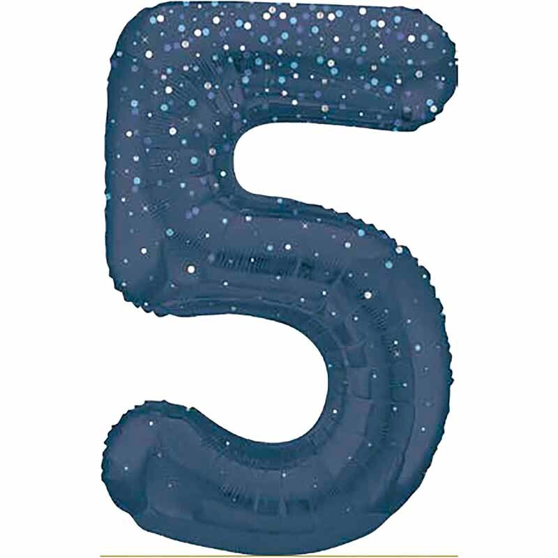 Blue glitz no.5 helium balloon