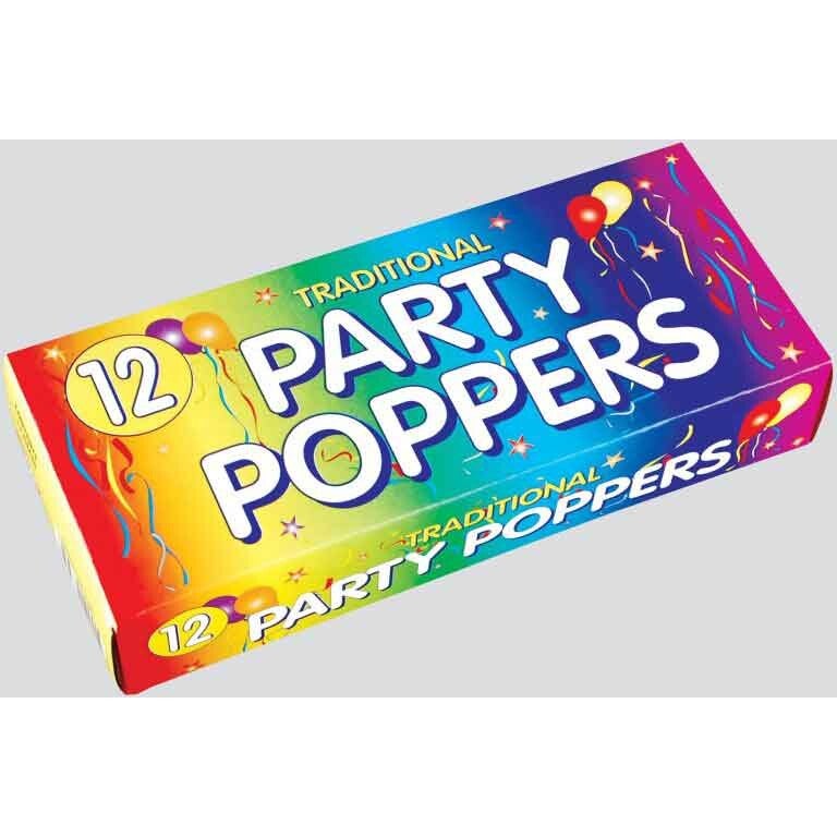 12 pack party poppers
