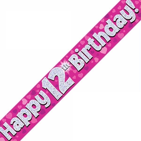 Happy 12th Birthday Banner