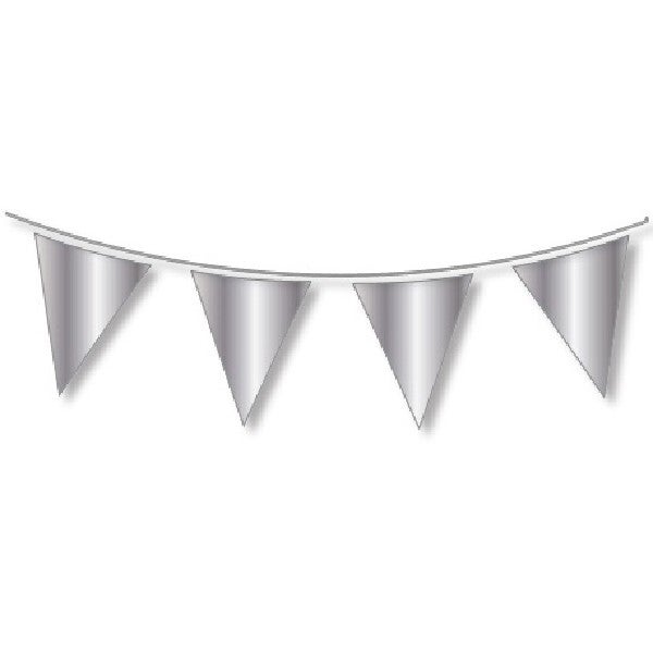 Metallic silver bunting