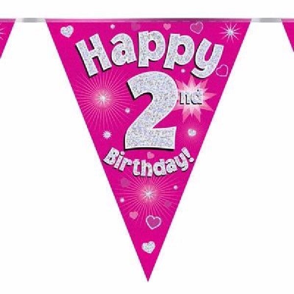 Pink age 2 bunting