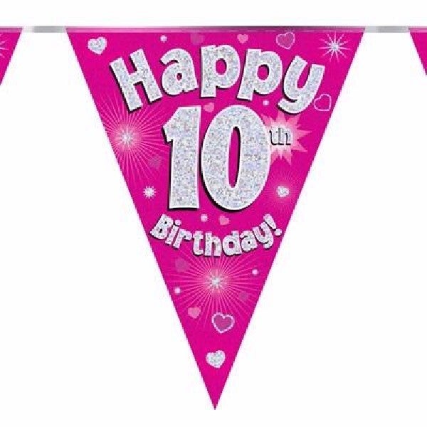 Pink age 10 bunting