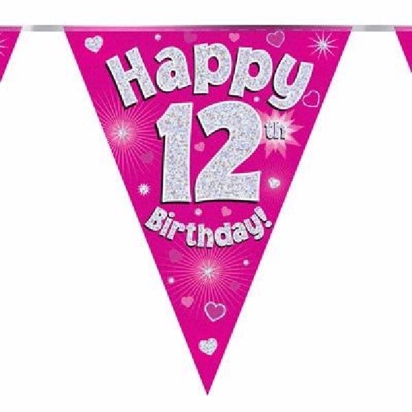 Pink age 12 bunting