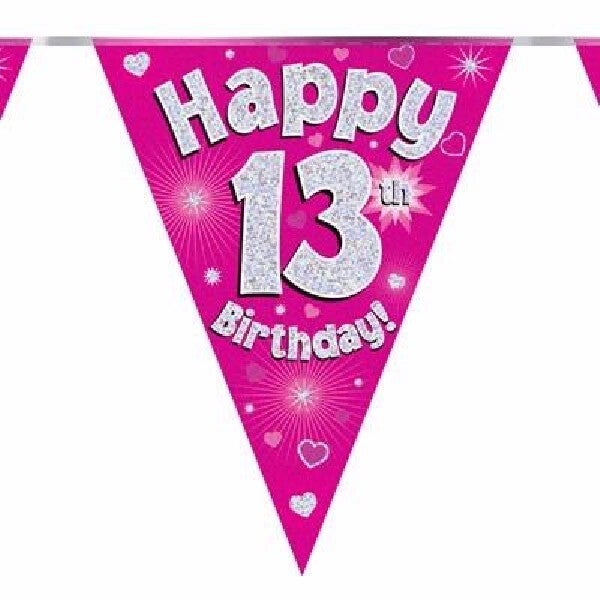 Pink age 13 bunting