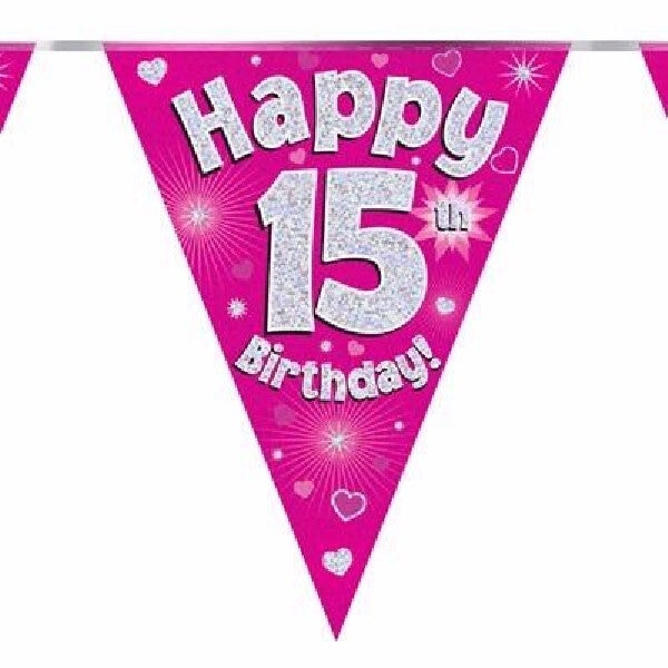 Pink age 15 bunting
