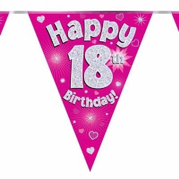 Pink age 18 bunting