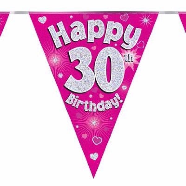 Pink age 30 bunting