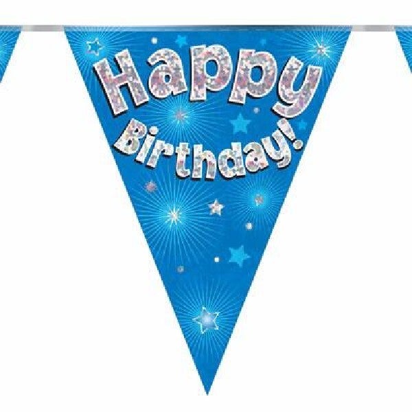 Blue happy birthday bunting
