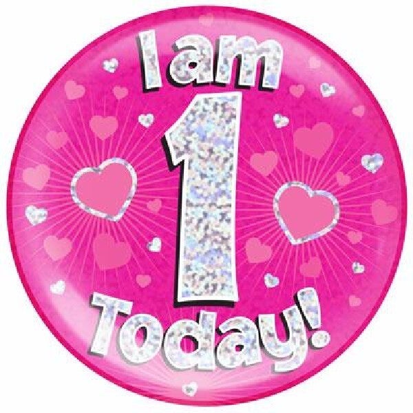 Pink age 1 badge