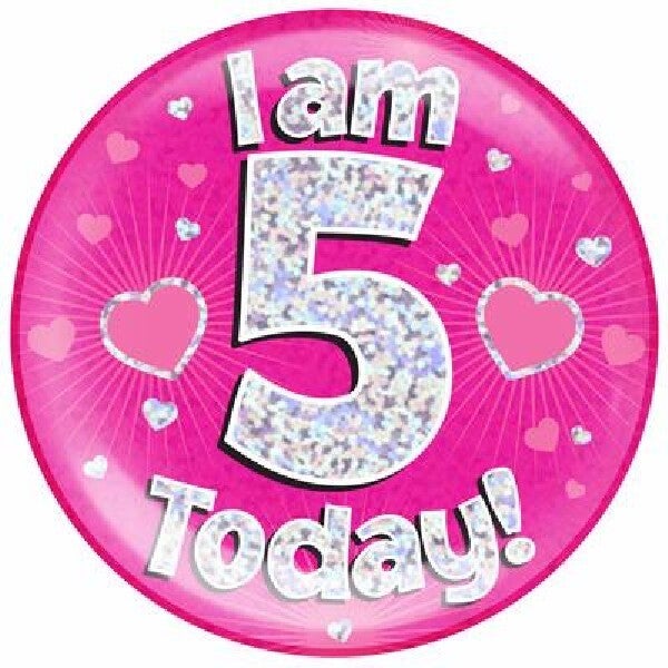 Pink age 5 badge