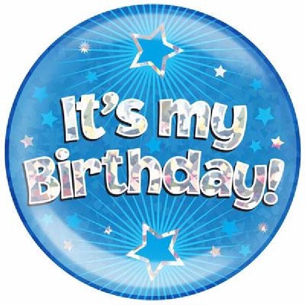Blue its my birthday badge