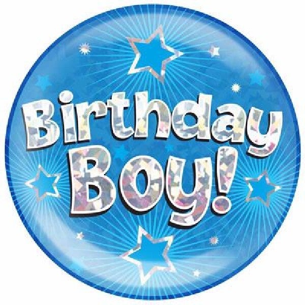 Blue birthday boy badge
