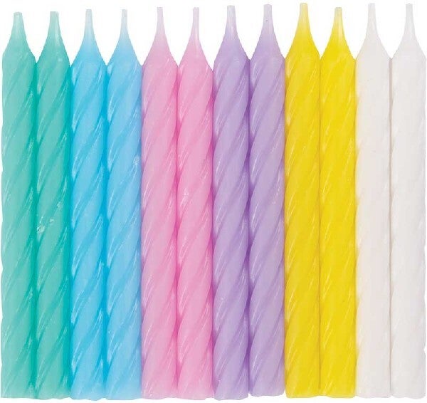 Pastel coloured candles