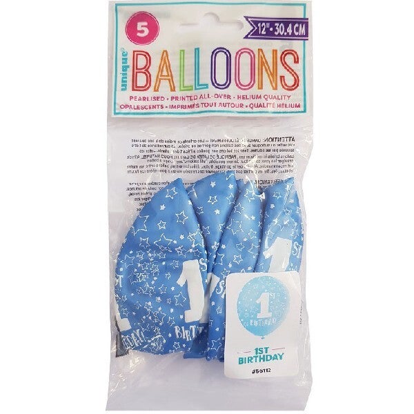 Blue AGE 1 balloons