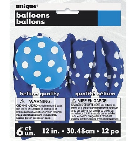 Blue polka dot balloons