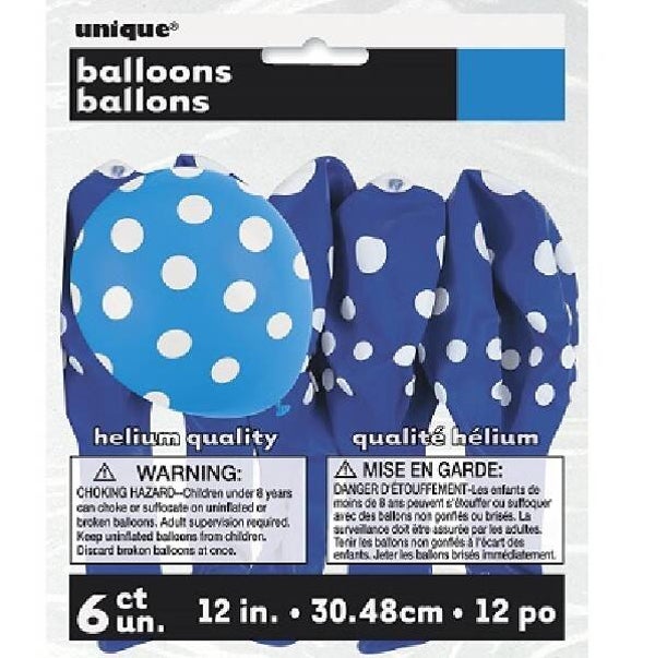 Blue polka dot balloons