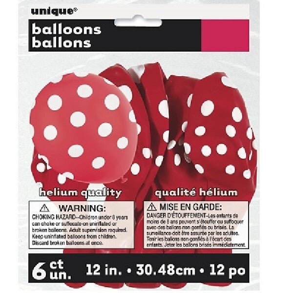 Red polka dot balloons