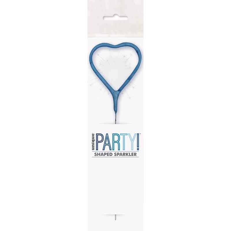 Blue heart shaped sparkler