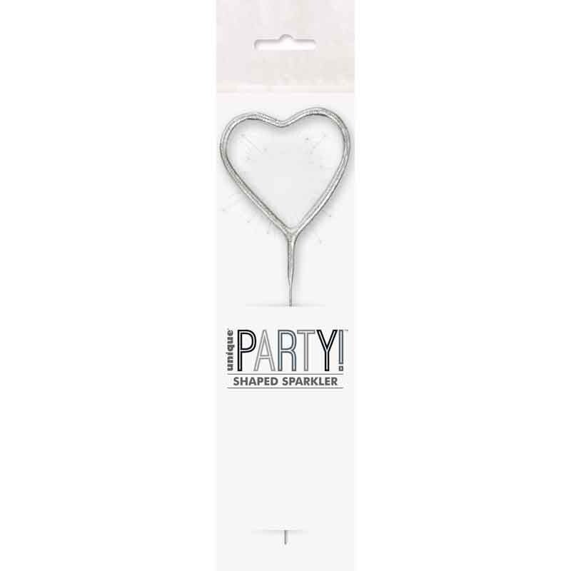 Silver heart shaped sparkler