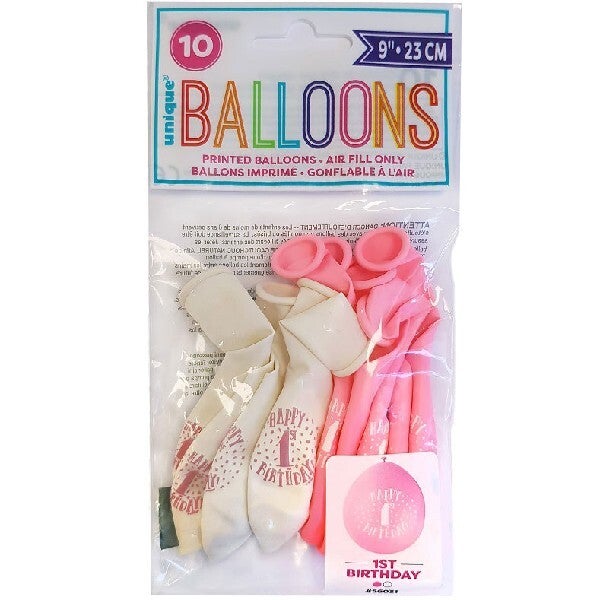 Pink AGE 1 balloons