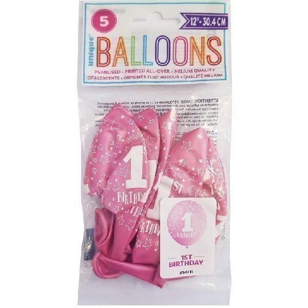 Pink AGE 1 balloons