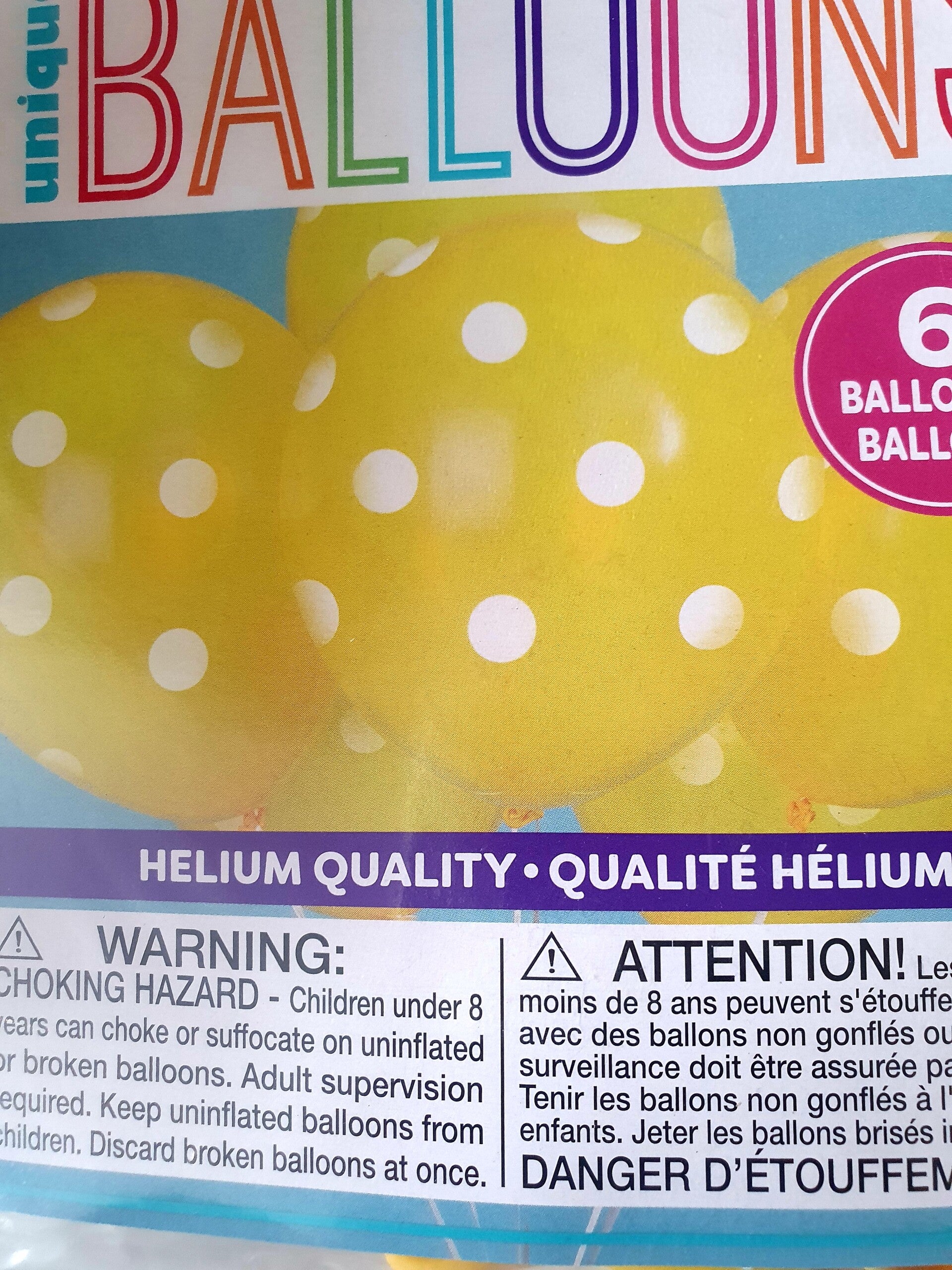 Yellow polka dot balloons