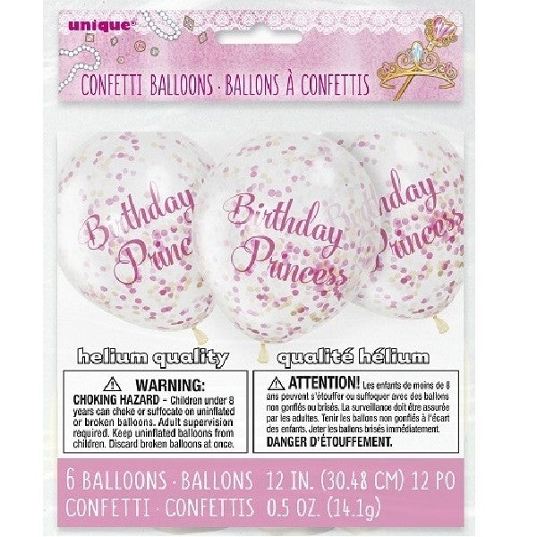 Birthday princess confetti balloons