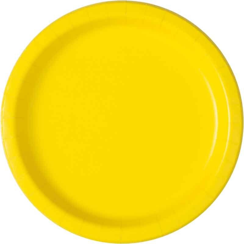 Neon yellow party plates