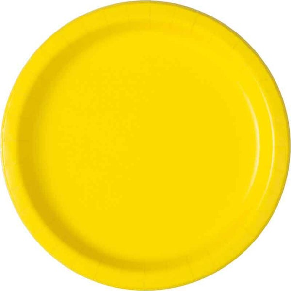 Neon yellow party plates