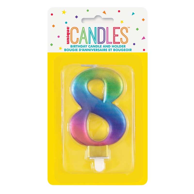 Rainbow no. 8 candle