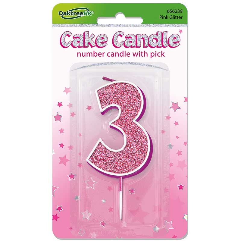 Pink sparkle no. 3 candle