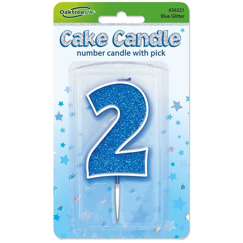 Blue sparkle no. 2 candle