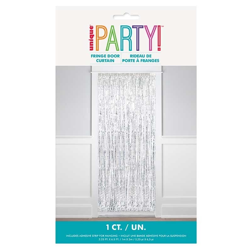 Silver door curtain
