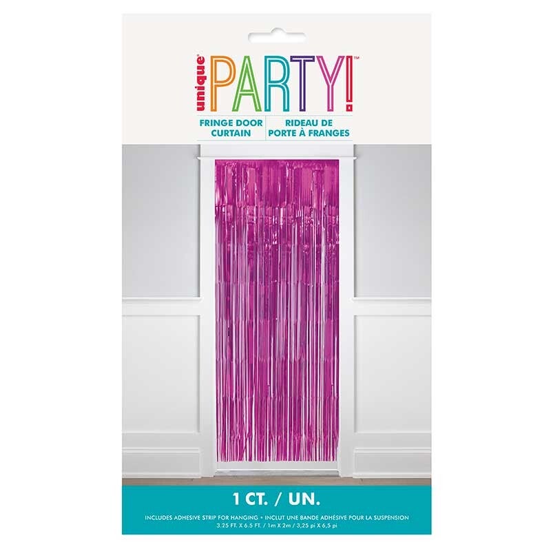 Hot pink door curtain