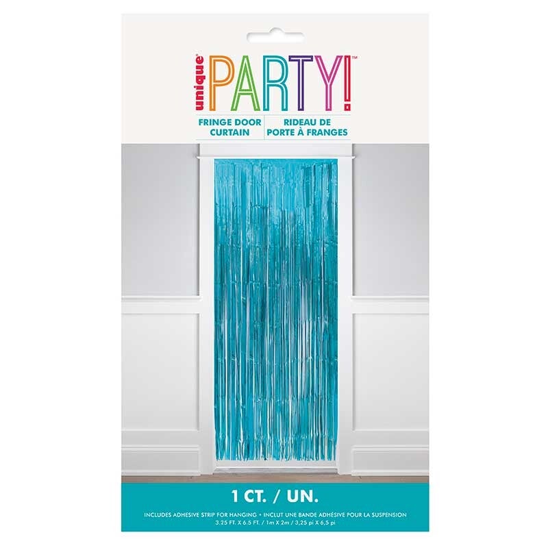 Light blue door curtain