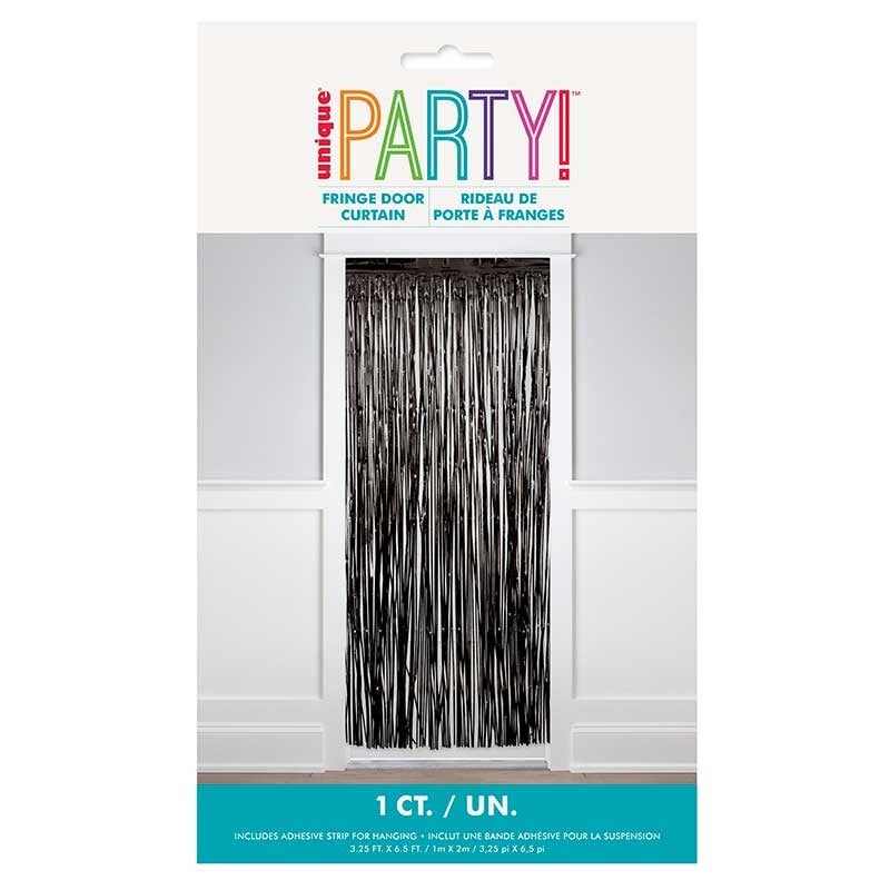 Black door curtain