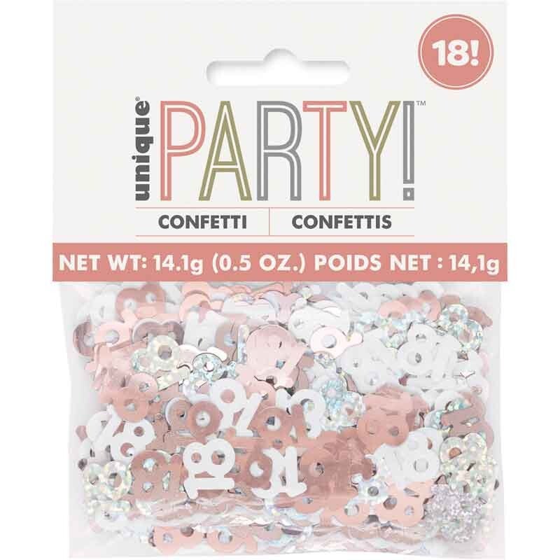 Rose gold age 18 confetti
