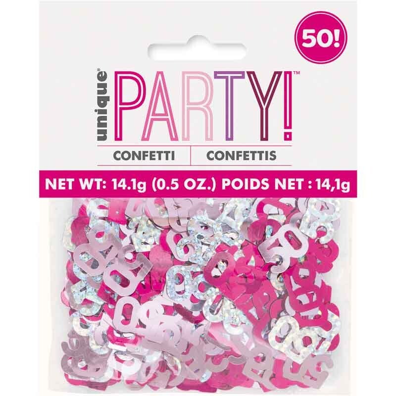 Pink age 60 table confetti