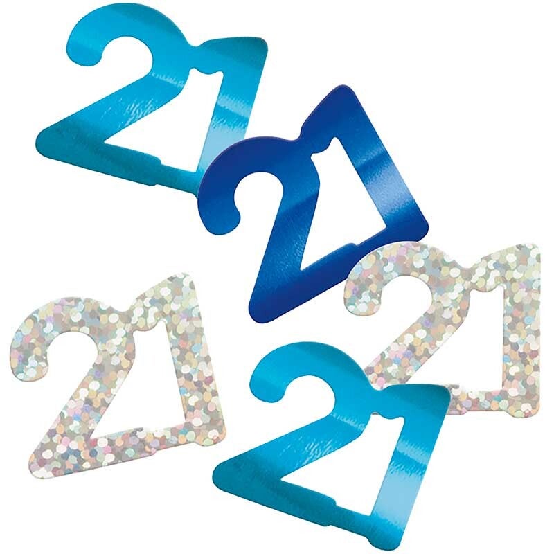 Blue age 21 confetti