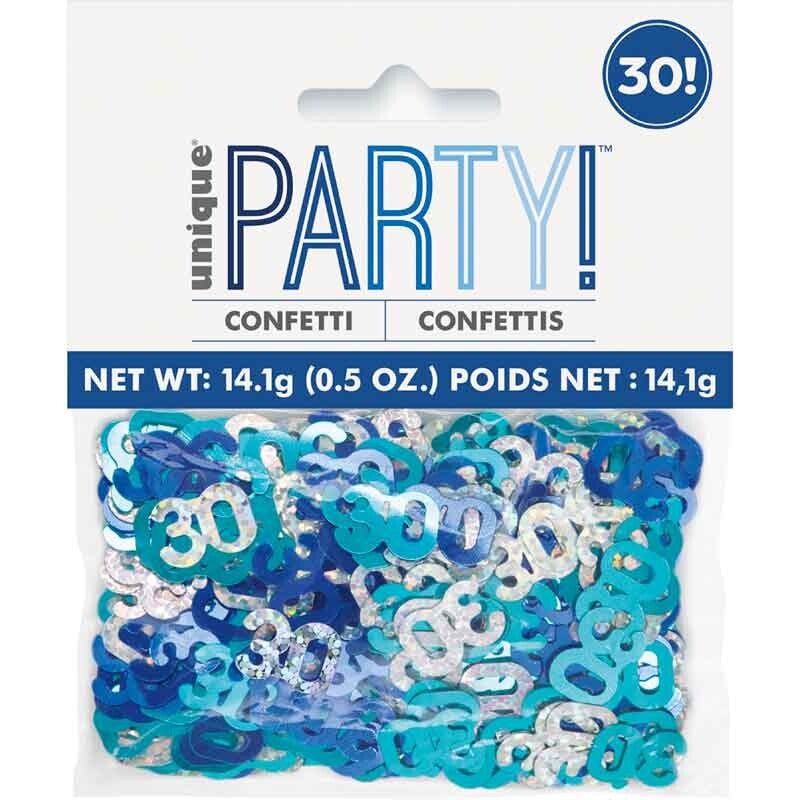 Blue age 30 confetti