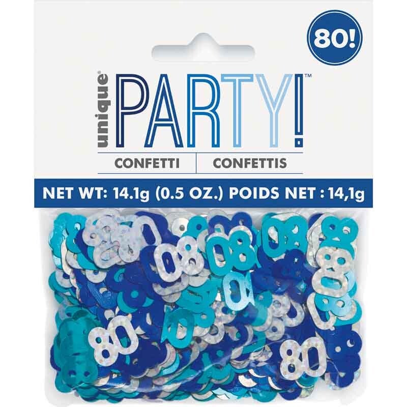 Blue age 80 confetti