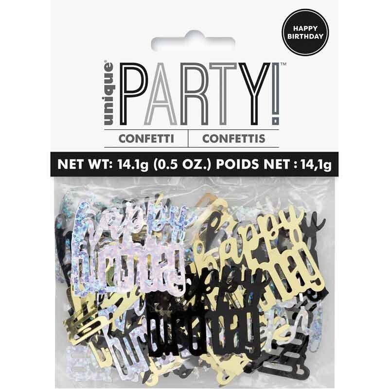 Gold happy birthday confetti