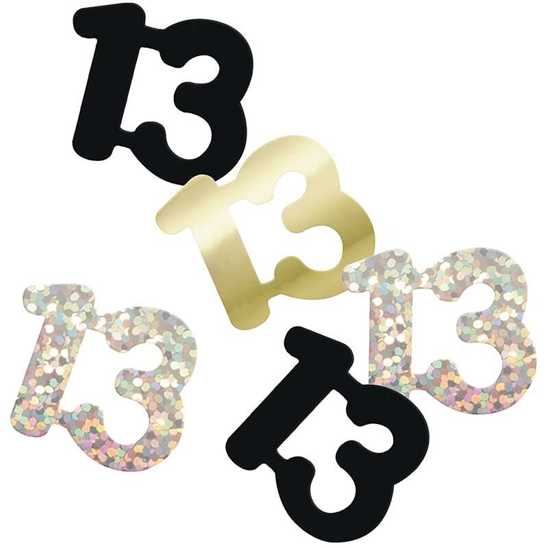 Gold age 13 confetti