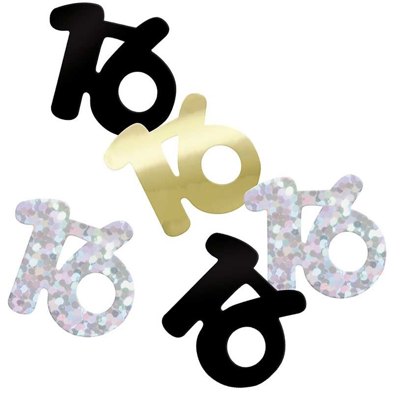 Gold age 16 confetti