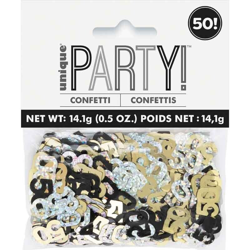 Gold age 50 confetti