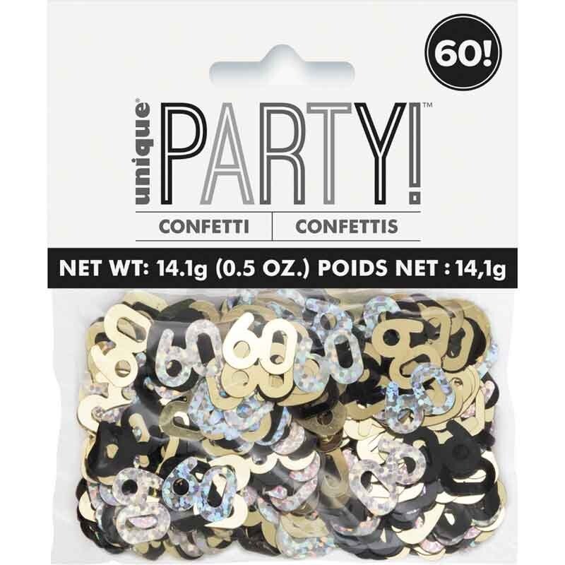 Gold age 60 confetti