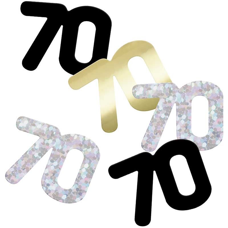 Gold age 70 confetti