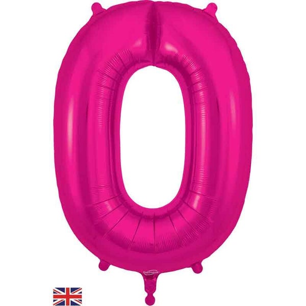 Classic pink no.0 helium balloon