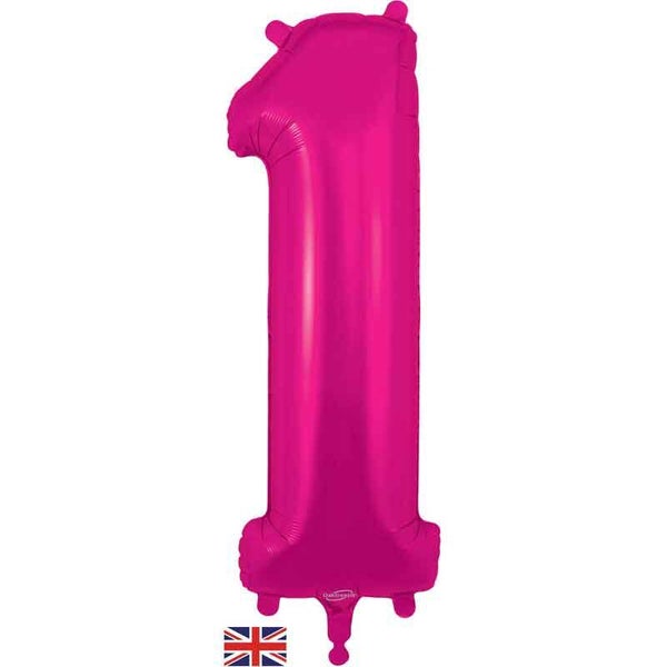 Classic pink no.1 helium balloon